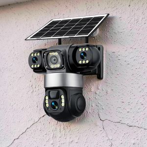 V380 Pro App 360° Rotation, Two-Way Audio Support from 20MP 4K Ultra HD 4G PTZ Triple Lens Solar Camera 