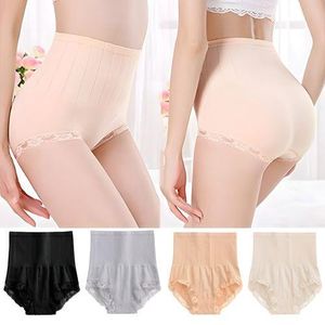 SHJO High Waist Women's Tummy Control Panties Polyester Blend Breathable Comfortable Daily Underwear Multicolor 4 Pack Lace Trim Soft Stretchy