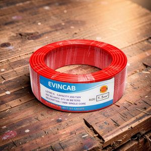 Evin High-Quality Red 2.5mm Single Core Flexible, Heat & Flame Resistant, Oil & UV Protected, Long-Lasting, Easy Connection Electrical Wiring Cable