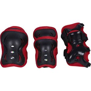 Red Full Protection Skating Cycling Guards with Pair of Knee, Hand and Elbow Pads