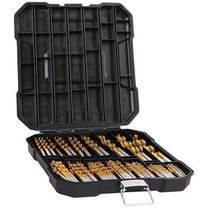 99pc Complete Titanium HSS Mixed Drill Bit Set –  Versatility Titanium Coated High Speed Steel twist Drill Bits for Metal, Wood, & Plastic in a Compact storageCase