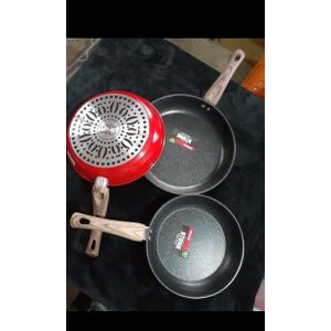 Red Stone Non-Stick Frying Pan – Durable Cooking Pan (24CM, 26CM, 28CM)