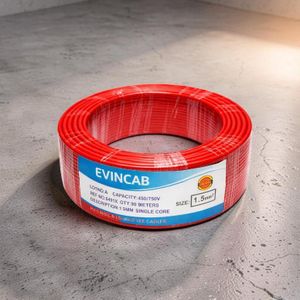 Evin Red 1.5mm 90M Single Core PVC Insulated Heavy Duty Flexible Flame Retardant Cost-Effective Wiring Electrical Cable