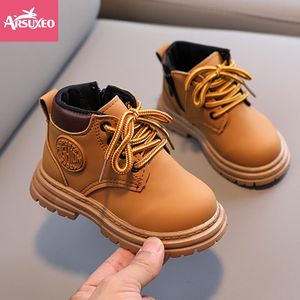 Arsuxeo 1-7 Years Kids Boys Boots Spring Children Ankle Short Boots Baby Toddler Shoes