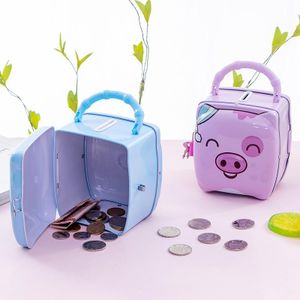 Piggy bank metallic type with padlock & 2 keys 