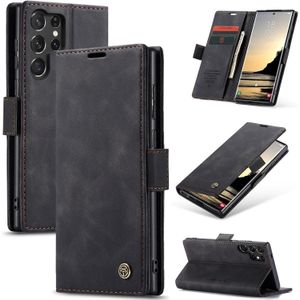 Caseme Retro Wallet Flip Cover for Samsung Galaxy S24 Ultra–Premium PU Leather Kickstand Case with Card Slots