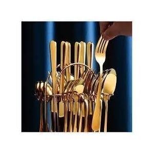 24-Piece Premium Stainless Steel Cutlery Set With Storage Stand – Durable Dining Utensils