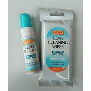 Beauty Formula Liquid Lens Cleaner + Wipes Dust, Fingerprints, Pollen Water nk