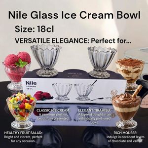 Nile Glass ice cream bowl 18cl 3pcs set