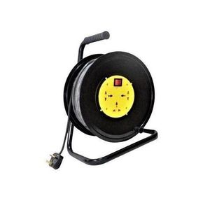Powermate Heavy duty 50M,1.5mm extension Cable Reel Lead with Winding Handle, 3 Sockets & Overheat protection-100% copper