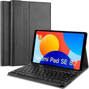 Case Keyboard cover for Redmi Pad SE 8.7 Inch, Detachable Wireless Keyboard with Tablet Mouse, Soft Back Cover,
