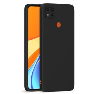 Soft Flexible Silicone Case for Xiaomi Redmi 9C, Shockproof Anti-Scratch Slim TPU Protective Back Cover (Black)