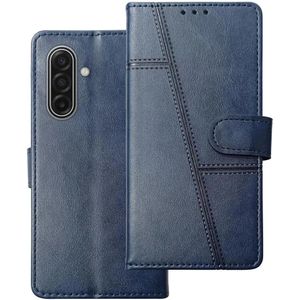 Samsung Galaxy A17 Executive Leather Wallet Flip Cover – Magnetic Stand Shockproof Case (Blue)