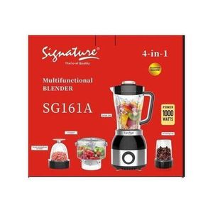 Signature 4-in-1 Unbreakable Blender – 1000W Power with 304 Stainless Steel Blades