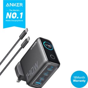 Anker Laptop and Multi-Device Charger (140W, 4-Port, PD 3.1, UK PLUG)– Black