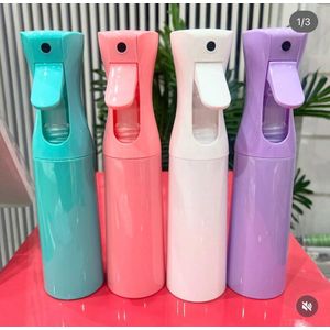 Continuous Spray Bottle for Hair Mist Empty Ultra Fine Plastic Water Sprayer – For Hairstyling, Cleaning, Salons, Plants, Essential Oil Scents & More