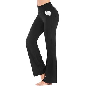 Plus Size S-3XL Flare Long Pants for Women Trendy Black Casual Vintage Black  Solid High Waist Flared Wide Leg Chic Trousers Bell Bottom Yoga Pants  Office Work Clothes Pantalon