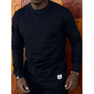 Round neck long sleeved cotton T-shirt