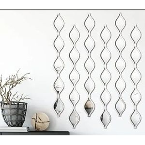 3-in-1 Wavy Decor Mirrors – Wall Decorative Mirror Set (Silver)