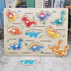 Montessori Colorful Wooden Dinosaur Puzzle Board – Early Learning Adventure for Growing Minds - Set 1
