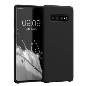 Soft Silicone Back Cover for Samsung Galaxy S10+ - Black, anti-fingerprint, anti-scratch, durable silicone case