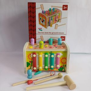 Lion Beat the Ground Mouse – Wooden Hammering Game for Toddlers