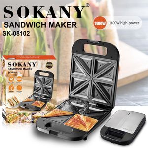 Sokany Sokany-4 Slice Sandwich Maker, Non-Stick Electric Sandwich Grill, Fast Toasting Breakfast Appliance for Home Kitchen, Compact and Easy to Clean, Heat Resistant Handle