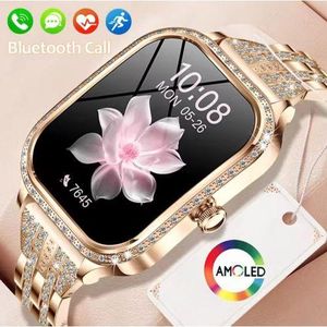 Ladies Luxury Diamond Smart Watch Bluetooth Call AI Voice Control Smartwatch