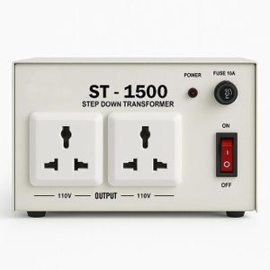 1500W Step Down Transformer 220V to 110V Voltage Converter with Dual Universal Output Sockets