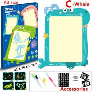 1pc A4 A3 Magic Luminous Drawing Board Graffiti Tablet Draw In