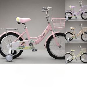 16-Inch Girls Bike with Rear Carrier, Basket and Support Wheels
