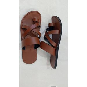 Men Pure Leather Sandals  in brown