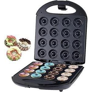 Sokany Mini Donut Maker, 16 Holes Electric Doughnuts Maker Machine, Mini Pancake Maker for Kid-Friendly Breakfast, Snacks, Desserts & More with Non-stick Surface, Double-sided Heating