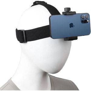 Mouniubull Head Mounted Mobile Phone Mount First Person View Live Shooting Bracket Head Mount Strap Compatible with iPhone Smartphones 4 inch to 7 inch and Action Camera GoPro