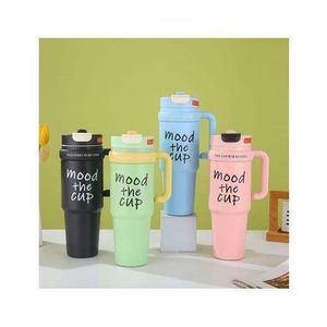 Mood The Cup, Stanley Mug Tumbler With Handle And Straw Lid, Insulated Reusable Stainless Steel Travel Mug Sports Water Bottle available in black,green,pink,blue