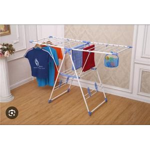 Clothes Airer with Storage, Foldable Drying Rack, Wide Clothes Horse for Indoor Laundry,