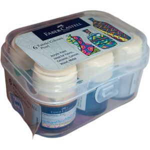 Faber Castell 6 PEARL FABRIC COLOURS Acrylic Paint Ideal For FABRIC CERAMIC CANVAS WOOD METAL nk