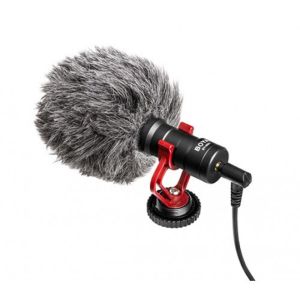 Universal Cardioid Microphone – Compact On-Camera Mic, Plug-and-Play, Windshield & Shock Mount.