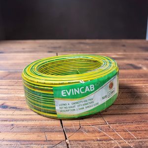 Evin Yellow Green 2.5mm Single Core Solid Copper Wire Anti Aging PVC Insulation Electrical Wiring Cable