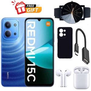 XIAOMI 15C By Xiaomi, 4G, 6.9", UpTo 12GB RAM + 128GB, 6000mAh, Moonlight (25 Months Warranty)-BlueFree Webwatch+cover+otg+Earpods