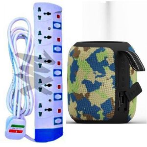 Power King 5 Way Power Extension Cable + Free ST-H10 Bluetooth Speaker 