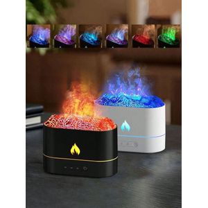 Essential Oil Diffuser / Air Humidifier with Flame Led Light / 7 Colors / Noiseless Operation / Auto-Off Protection (Comes With 12 Pieces Essential Oils)