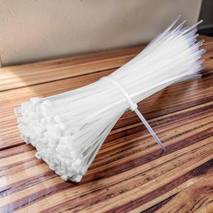 Long Lasting Quality Space Efficient Bundling 100 Pieces of 4.0MM BY 250mm Long White Nylon Self Locking Cable Ties Tie wraps