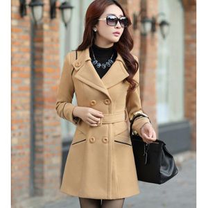 Fashion Women Trench Long Coat Winter Spring Lapel Long Sleeve Coats Office  Ladies Solid Slim Overcoat Outwear