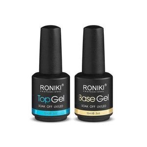 Roniki UV/ LED Gel Nail Polish Top Coat + Base Coat