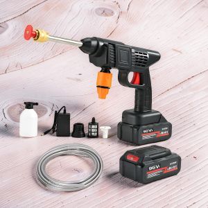  Premium Quality Multi Purpose Adjustable Portable 96V Cordless Rechargeable Pressure Washer Gun Machine