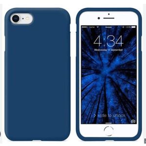 Soft Flexible Silicone Case for iPhone 8 Plus, Shockproof Anti-Scratch Slim TPU Protective Back Cover (Blue)
