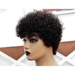 Human blend water curl wig 