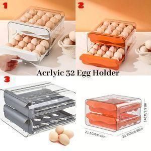 Acrylic 32 Grid Double Layer Egg Holder Egg Tray