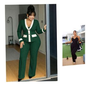Superbly Trendy Elegant 2-Piece Coat Top and Jumpsuit - Green 